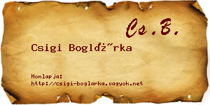 Csigi Boglárka névjegykártya